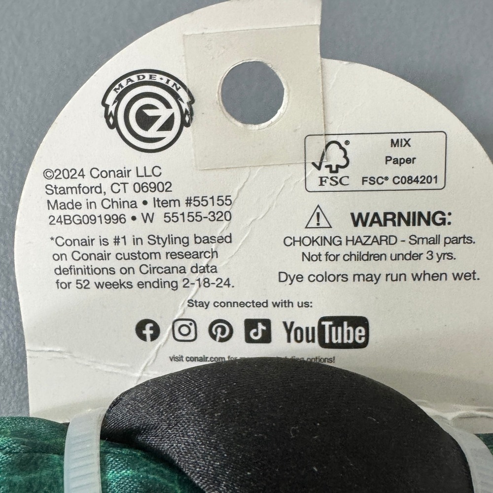 Wicked Elphaba Spa Satin Headband Conair Twisted Braid Black Green  Accessory - Picture 8 of 9